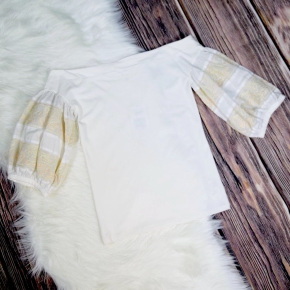 Free People Off The Shoulder Lace Sleeve Top - Picture 4 of 8